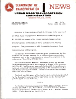 Department of Transportation News Urban Mass Transportation Administration UMTA 3074