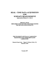RealTime Data Acquisition for Surface Measurement