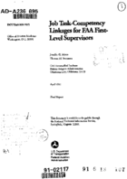 Job TaskCompetency Linkages for FAA FirstLevel Supervisors