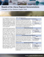 Results of the Clarus Regional Demonstrations Evaluation of Four Decision Support Tools