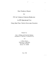Final technical report for ITS for voluntary emission reduction  an ITS operational test using realtime vehicle emissions detection