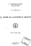 CAM 18 Repair And Alteration Of Aircraft 1937