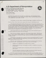 Remarks Prepared for Delivery by Secretary of Transportation Neil Goldschmidt to the American Public Works Association