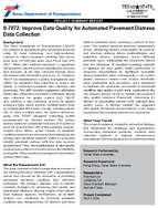 Improve Data Quality for Automated Pavement Distress Data Collection Project Summary Report
