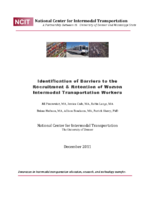 Identification of Barriers to the Recruitment  Retention of Women Intermodal Transportation Workers