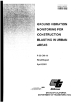 Ground Vibration Monitoring for Construction Blasting in Urban Areas Report with addendum