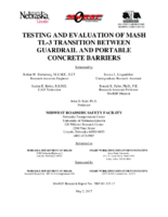 Testing and Evaluation of MASH TL3 Transition Between Guardrail and Portable Concrete Barriers