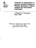 Potential for Application of Ignition Interlock Devices to Prohibit Operation of Motor Vehicles by Intoxicated Individuals