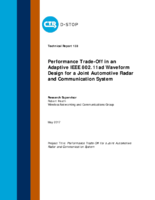 Performance tradeoff in an adaptive IEEE 80211ad waveform design for a joint automotive radar and communication system