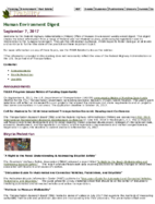 Human Environment Digest September 7 2017