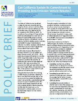 Can California Sustain Its Commitment to Providing ZeroEmission Vehicle Rebates Policy Brief