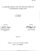 A portable device for the measurement of evaporative water loss