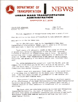 Department of Transportation News Urban Mass Transportation Administration UMTA 7288