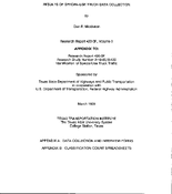 Results of SpecialUse Truck Data Collection Volume II Appendix