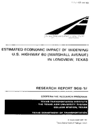 Estimated Economic Impact of Widening US Highway 80 Marshall Avenue in Longview Texas