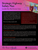 Strategic Highway Safety Plan Leadership that Saves Lives