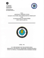FAA aircraft certification human factors and operations checklist for standalone GPS recievers TSO C129 Class A
