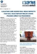 Locating and Sizing Rail Head Defects for Rail Head Repair Welds Using Phased Array Ultrasonics Research Results