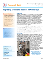 Regressing Air Voids for Balanced HMA Mix Design Research Brief