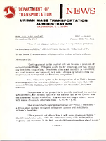 Department of Transportation News Urban Mass Transportation Administration DOT 25269
