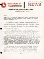 Remarks by US Secretary of Transportation John A Volpe for Dedication of MultiPurpose Building Aeronautical Center