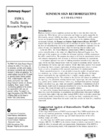 Minimum sign retroreflective guidelines  summary report