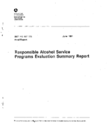 Responsible Alcohol Service Programs Evaluation Summary Report