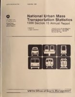 National Urban Mass Transportation Statistics 1988 Section 15 Annual Report December 1989