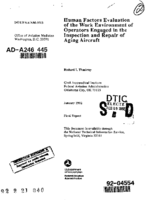 Human Factors Evaluation of the Work Environment of Operators Engaged in the Inspection and Repair of Aging Aircraft