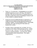 Deputy Secretary of Transportation Mortimer Downey Speeches February 1996