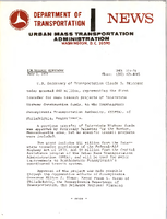 Department of Transportation News Urban Mass Transportation Administration UMTA 11674