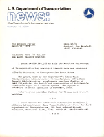 US Department of Transportation News Office of Assistant Secretary for Governmental and Public Affairs UMTA 1779 Baltimore Gets 39 Million for Rapid Transit Vehicles