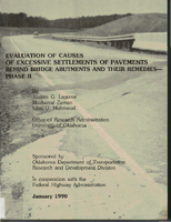 Evaluation of Causes of Excessive Settlements of Pavements Behind Bridge Abutments and Their Remedies Phase II Complete Report
