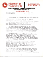 Department of Transportation News Urban Mass Transportation Administration UMTA 7537