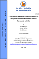 Calibration of the AASHTOWare Pavement ME Design Performance Models for Flexible Pavements in Idaho