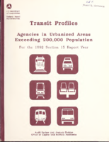 Transit Profiles Agencies in Urbanized Areas Exceeding 200000 Population  For the 1992 Section 15 Report Year