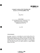 Spatial Analysis of Job Openings and Access in a US Metropolitan Area