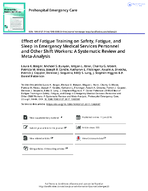 Effect of Fatigue Training on Safety Fatigue and Sleep in Emergency Medical Services Personnel and Other Shift Workers A Systematic Review and MetaAnalysis
