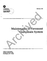 Maintenance of Pavement Underdrain System