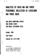 Analysis of Data on Air Force Personnel Collected at Lackland Air Force Base