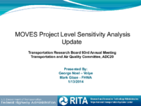 MOVES project level sensitivity analysis update