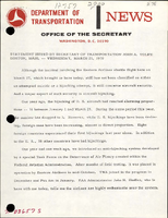 Statement Issued by Secretary of Transportation John A Volpe