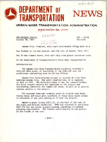 Department of Transportation News Urban Mass Transportation Administration DOT12768