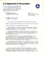 US Department of Transportation News Office of Public and Consumer Affairs UMTA 7873 DOT Awards 145 Million in Grants to San Antonio