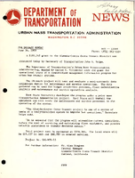 Department of Transportation News Urban Mass Transportation Administration DOT15069
