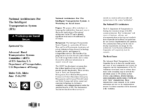 National Architecture For The Intelligent Transportation System ITS A Workshop On Rural Issues Brochure