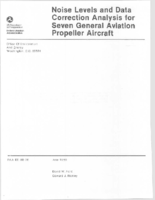 Noise levels and data correction analysis for seven general aviation propeller aircraft