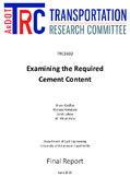 Examining the Required Cement Content