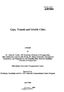 Cars Transit and Livable Cities