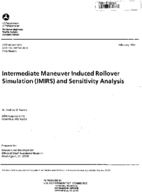 Intermediate Maneuver Induced Rollover Simulation IMIRS and Sensitivity Analysis Final Report